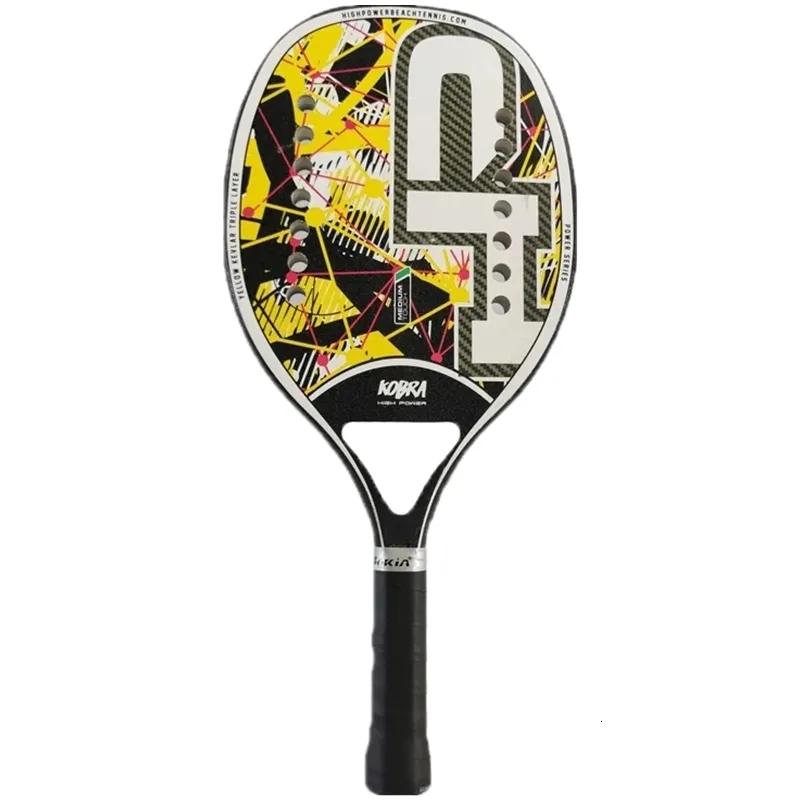 Tennisracketar Kolfiber Raquete Beach Lightweight Padel Outdoor Sports Mens and Womens Racket med Bag 230609