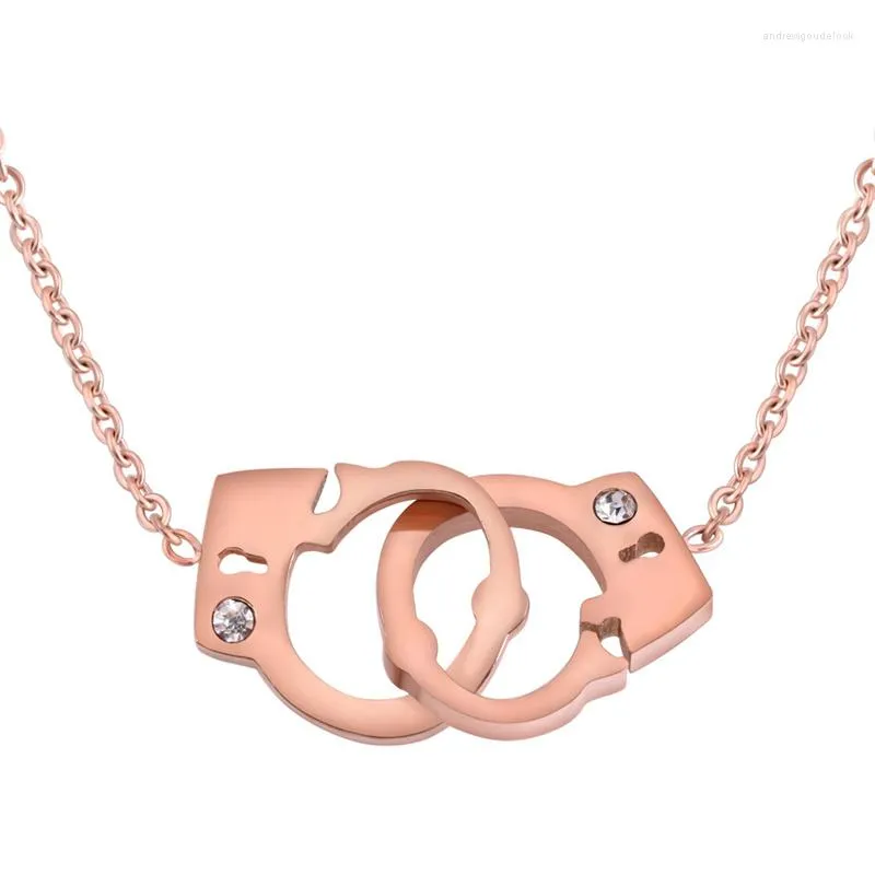 Bracelets porte-bonheur Simple mode titane acier marée femme menottes collier ensemble inoxydable Couple Bracelet saint valentin cadeau