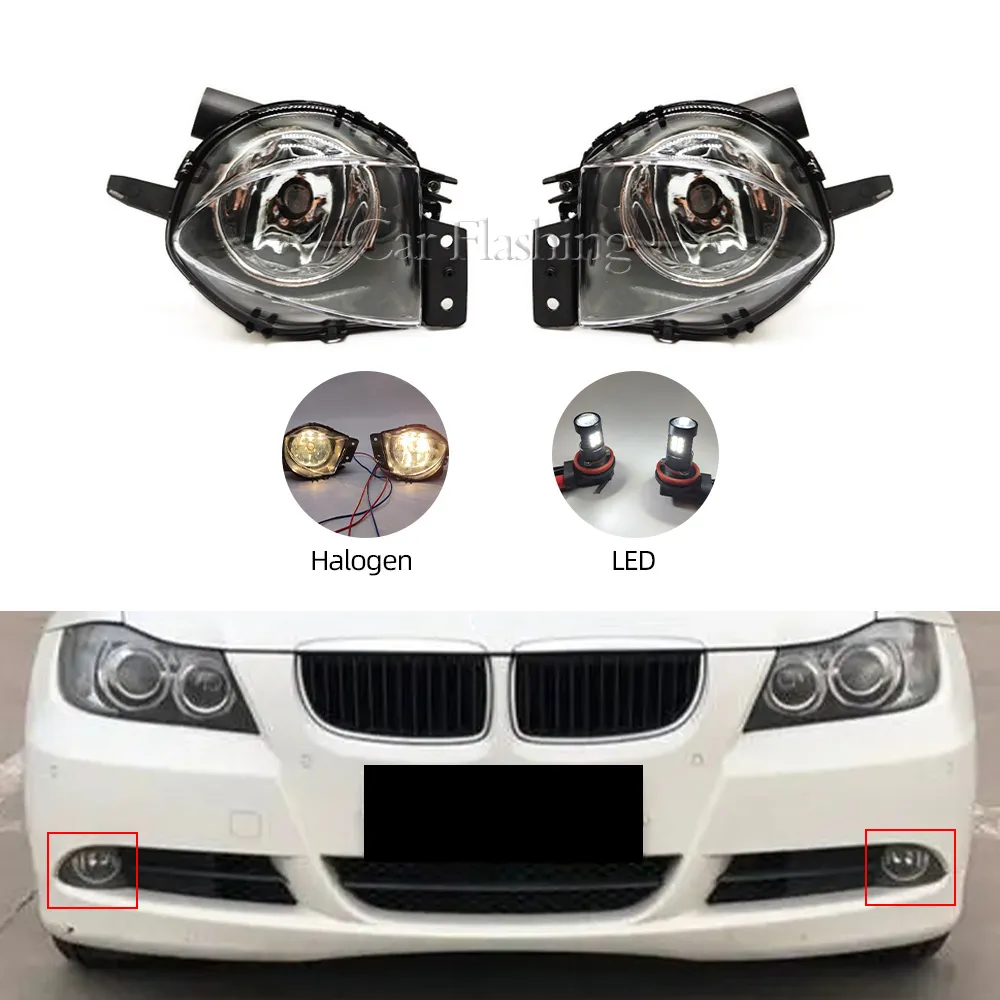 LED -dimljus för BMW E90 E91 328I 328XI 325I 325XI 330I 330XI 2005 2006 2007 2008 Front Bumper Fog Lamps Biltillbehör