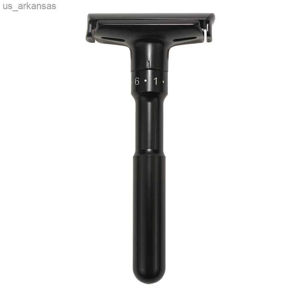 Verstelbare Safety Razor Double Edge Klassieke Heren Scheren Milde tot Agressieve 1-6 File Ontharing Scheerapparaat het met 10 Blades L230523