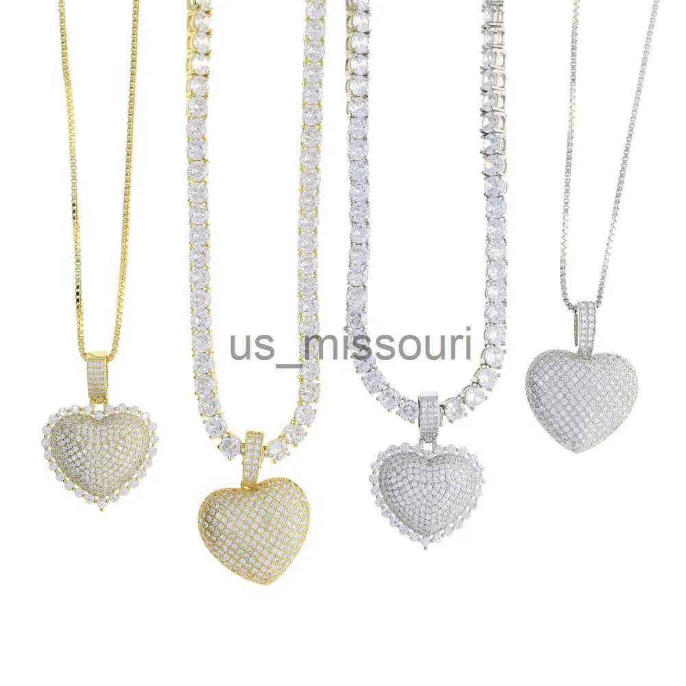 Collana tennis con ciondolo a cuore e zirconi per donna_voghion.com