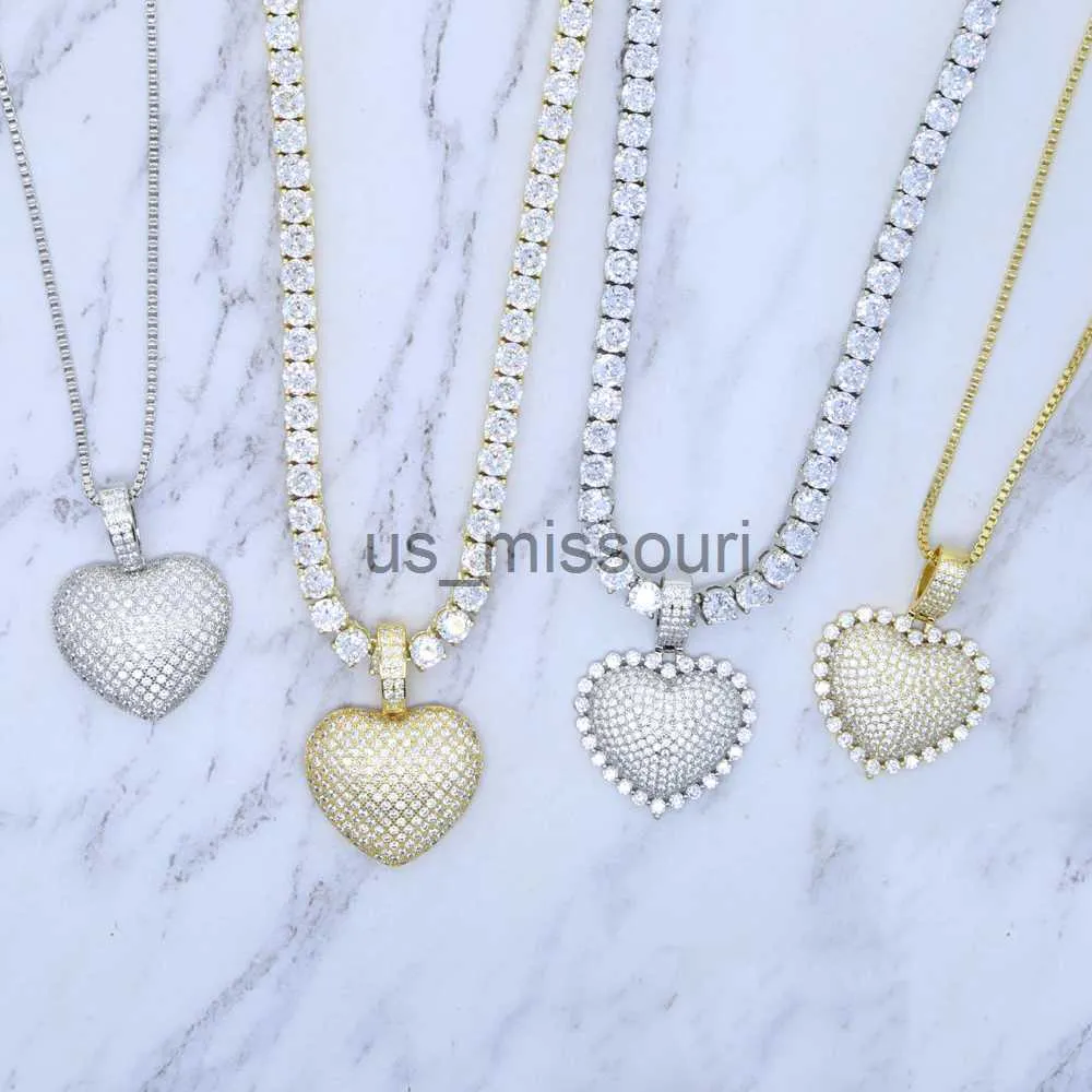 Collana tennis con ciondolo a cuore e zirconi per donna_voghion.com