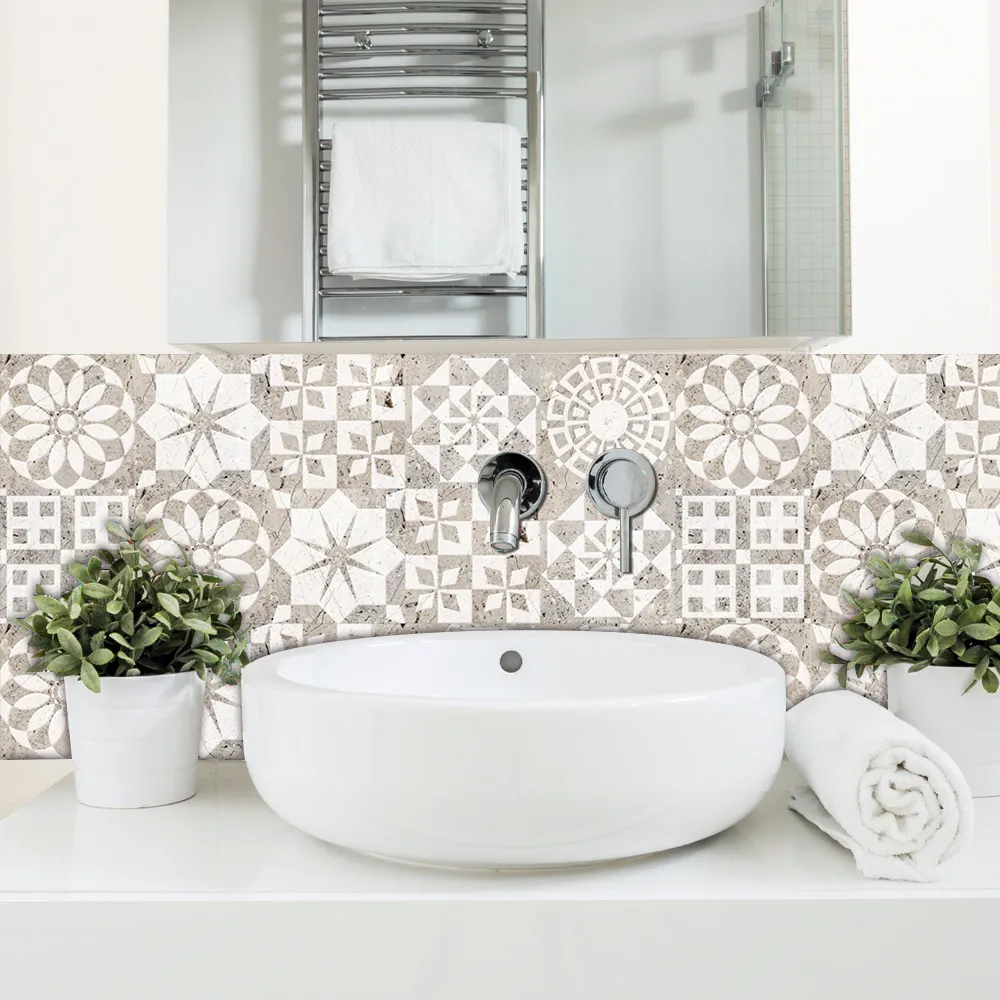 10st/set matt simulering kakel golv klistermärke hem dekoration självhäftande vattentät vägg klistermärke kök badrum vardagsrum