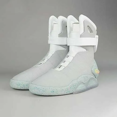 OG TOP Limited Sale LED Back To The Future Air Mag Beige Sneakers