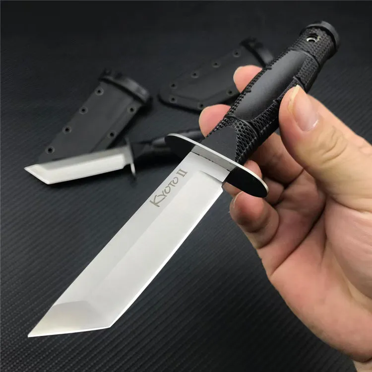 COLD STEEL navy Fixed Blade Hunt Knife, 8Cr13Mov Blade,Reinforced nylon wave fiber Handle camping outdoor knives Hiking Self-defense EDC tools Secure-Ex sheath