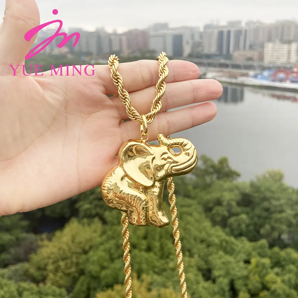 Charms Fashion Elephant Pendant Necklace Animal 60CM Chain for Women Choker Vintage Copper Jewlery Accessories Daily Wear 230609