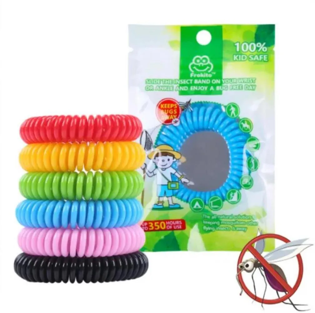 Novo inseto de pulseira repelente de braceletes anti-mosquitos insetos de insetos de pulseira Muzzie mantém os insetos longe para crianças adultas misturam cores DHL Delivery
