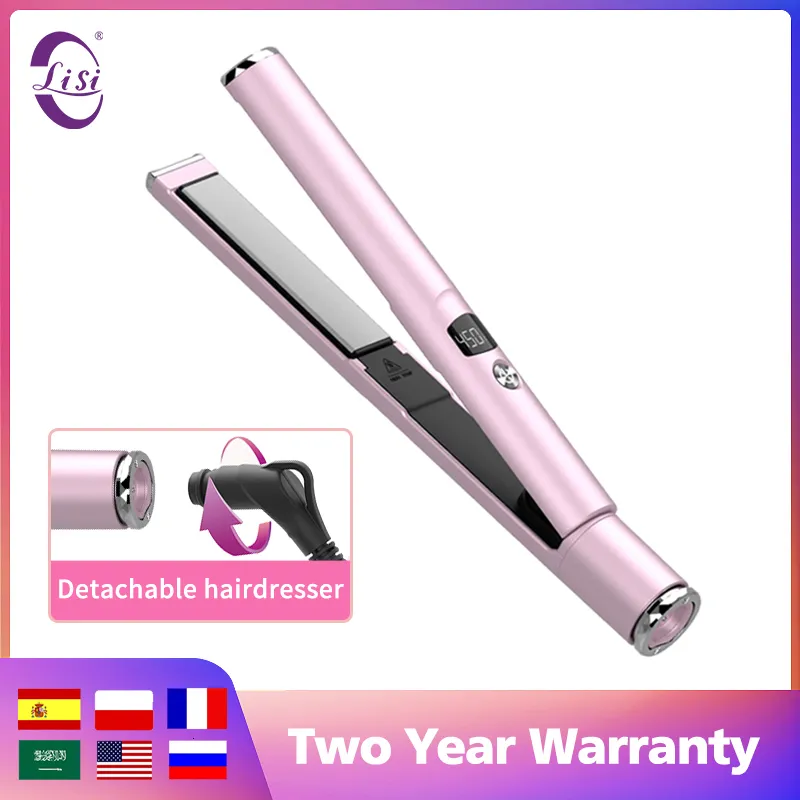 Hair Straighteners Lisiproof Flat Iron Hair Straightener with Digital LCD Display Dual Voltage Instant Heating Curling Iron 230609