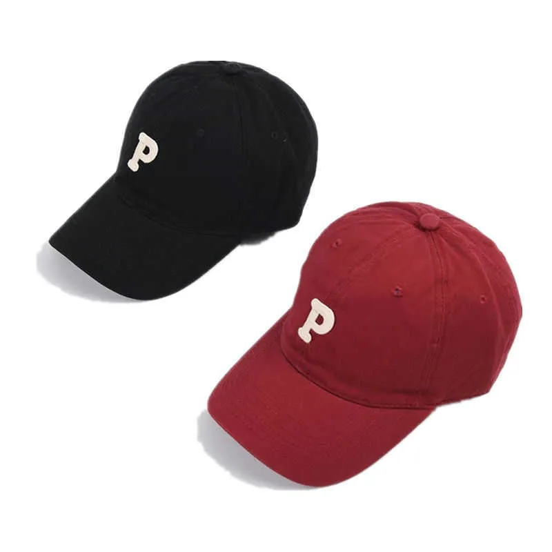 Kapity kulowe 2022 Bawełniana litera P Casquette Baseball Cap Men and Women's Regulowane migawki na świeżym powietrzu 32 G230606