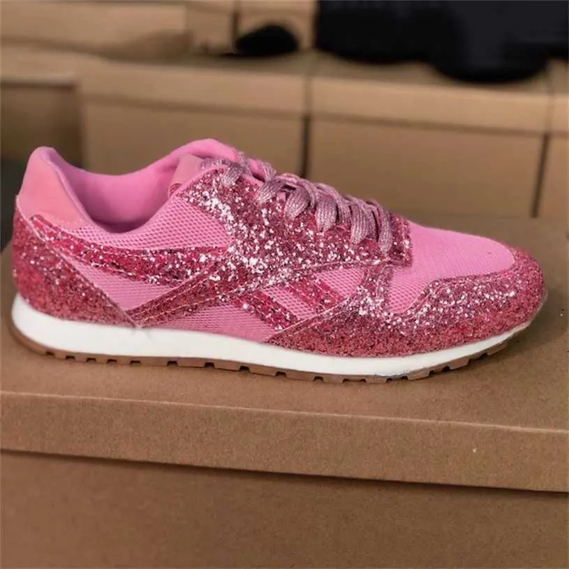 High Latest Women Shoes Quality Silver Spring Sneakers Chic Sequins Casual Sports Shoe non-slip Rubber Outsole Size 35-43 021