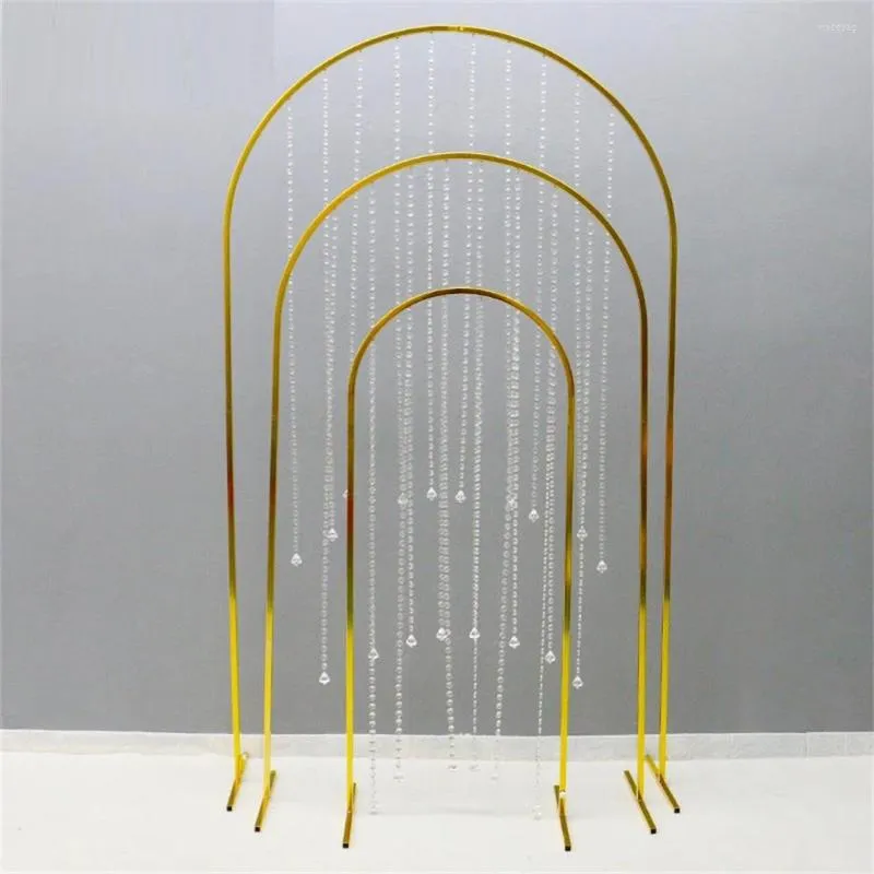 Party Decoration Wedding Gold Plated Shelves With Arcylic Beads Background Decortive Iron Stand Baby Shower Event Decor Props