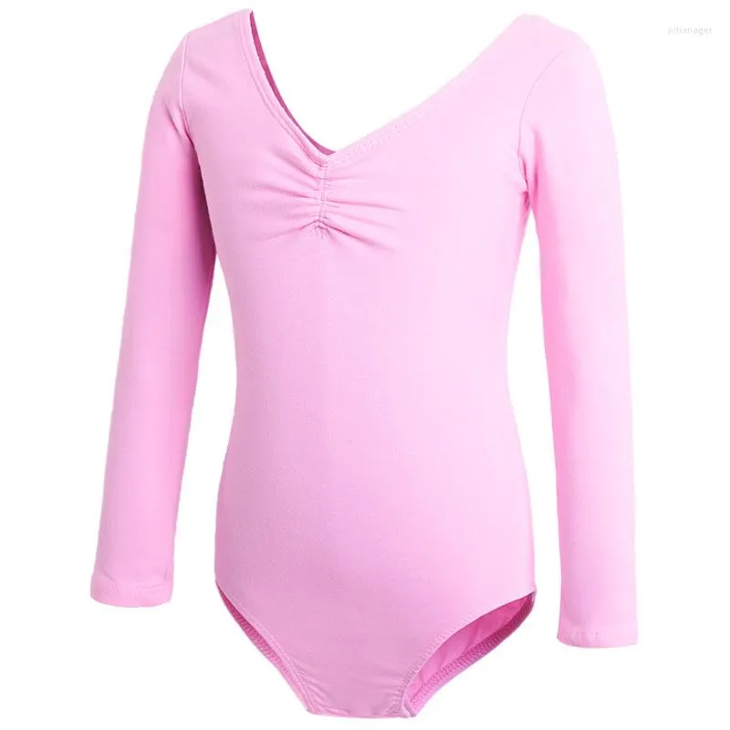 Stage Wear 1pcs/lot Classic Style Girls Body Team Body lunghi di base di danza classica manica aperta cavallo vicino