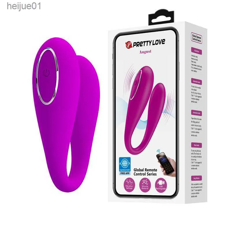 Bluetooth Connect App Control Vibratore wireless Pretty Love 12 velocità Vibratori Clitoride G Spot Strapon per giocattoli sessuali donna. L230518