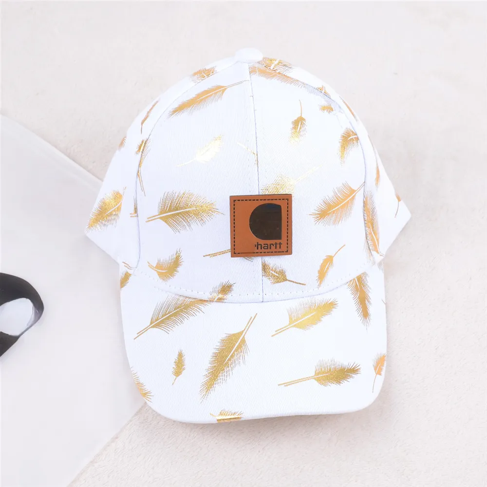 Tendance européenne et américaine Bronzing Feather Baseball Cap Summer Sun Hat Travel Sun-Proof Hat Couples 'Cap Wholesale