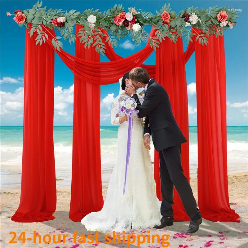 Chiffon Wedding Arch Draping Chiffon Fabric Party Decoration, 75x600CM  Sheer Backdrop Curtain For Ceiling Decor From Madebag, $34.02