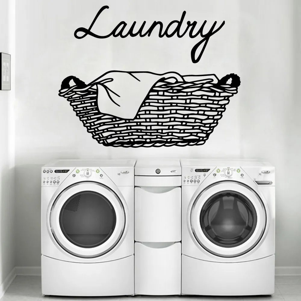 Creative Laundry Art Vintyl Wall Stickers Removable Wallpaper For Laundry Home Decoration Wall Decal Stickers Murals Wall Decor