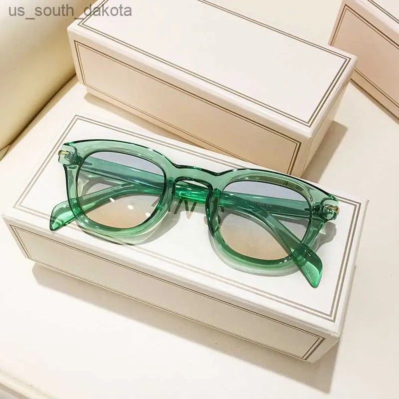 Mode green runda solglasögon kvinnor 2021 varumärkesdesigner gradient oval cirkel ram män solglasögon nyanser glasögon kvinnlig oculos l230523