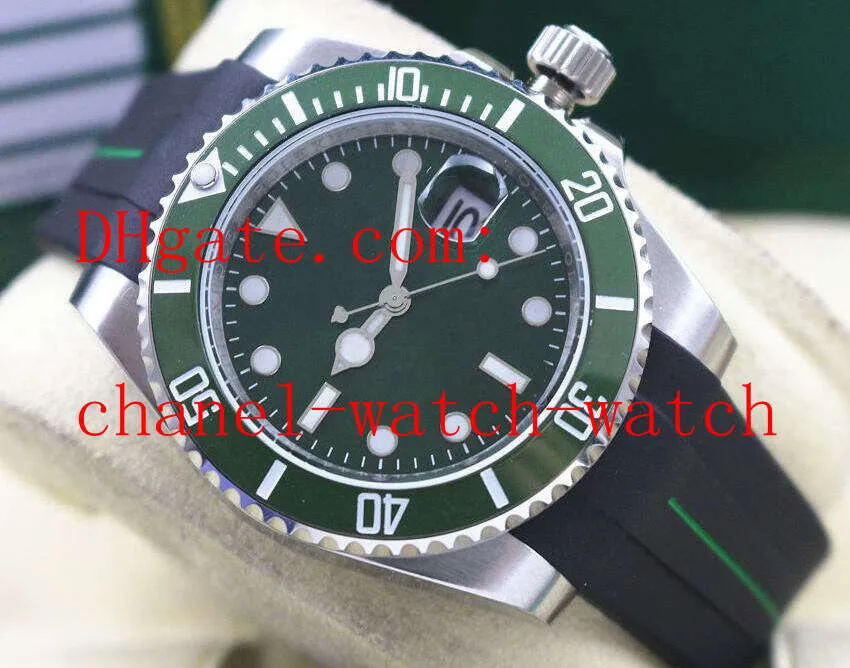 Factory Verkoper Topkwaliteit 116610 Groene wijzerplaat en groene keramische bezel Sapphire 40mm Azië 2813 Beweging Automatische herenpolhorloges Dive Watch