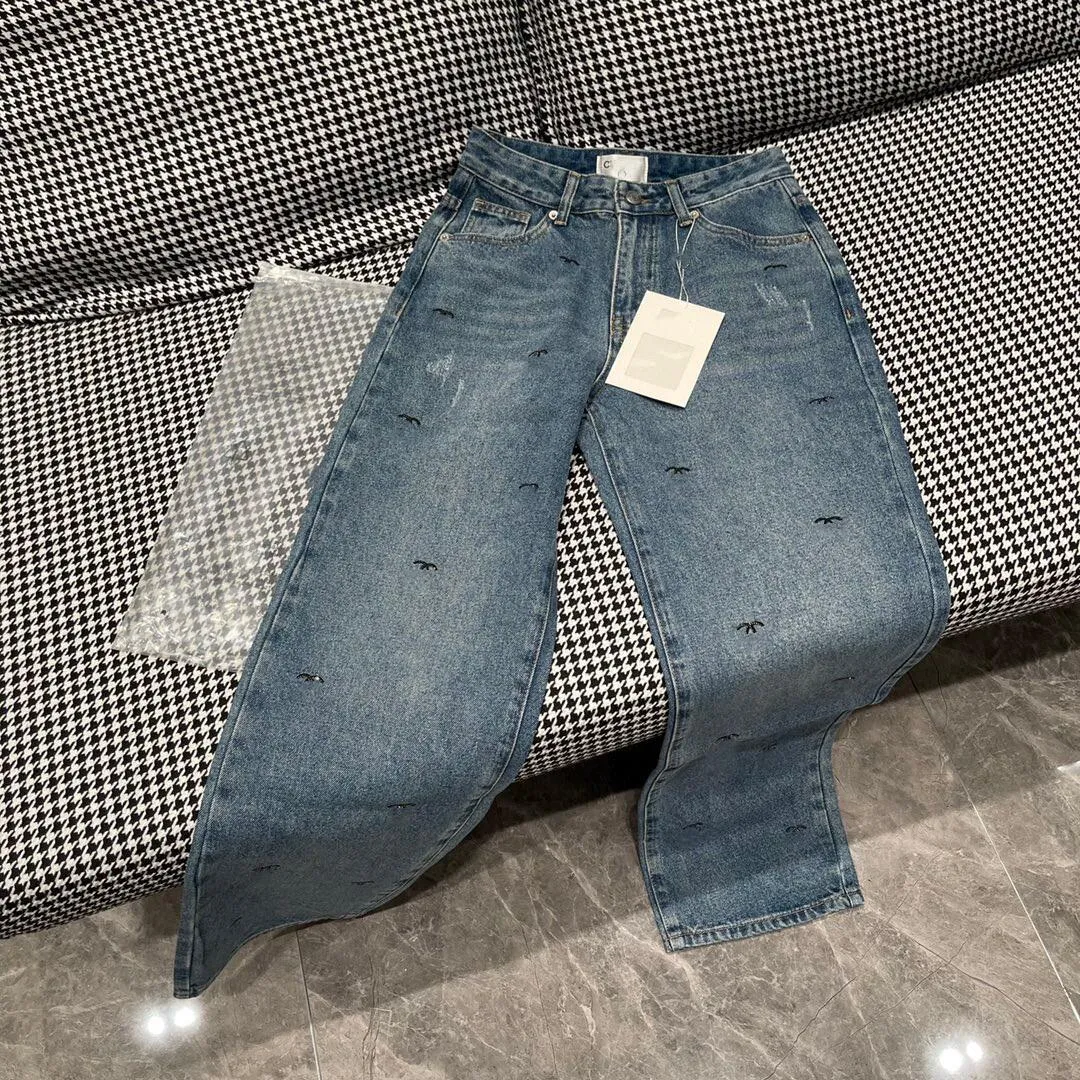 Chanelity Designer Jeans Dames Denim Nieuwe broeken Zakelijke must-have en heren Geïmporteerde hoogwaardige denims Comfortabele siro-gesponnen katoenen denimbroeken 1