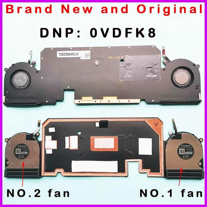 Pads New Loptap CPU GPU Cooling Heatsink Fan For DELL 2in1 XPS 13 7390