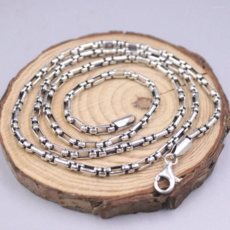 Chaînes 23,6 pouces Collier en argent sterling 925 véritable 3,0 mm Chaîne à maillons de câble carré 19-20 g