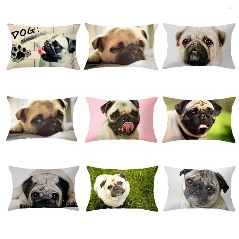 Kudde 30x50 cm söt hund djur täckning anpassad soffa kontor vardagsrum hem dekor kudde polyester fodral