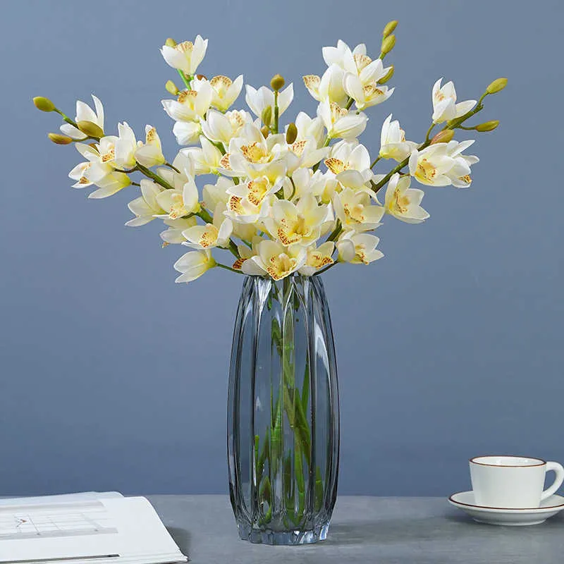 Getrocknete Blumen 1PC Simulation Huilan Gefälschte Blume Indoor Hause Kunden Bestellung Tisch Weiche Dekoration Garten Künstliche