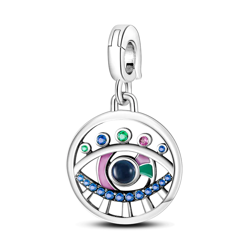 925 silver Fit Pandora Original charms DIY Pendant women Bracelets beads Color Rays of Life Medallion Charm The Eye amp