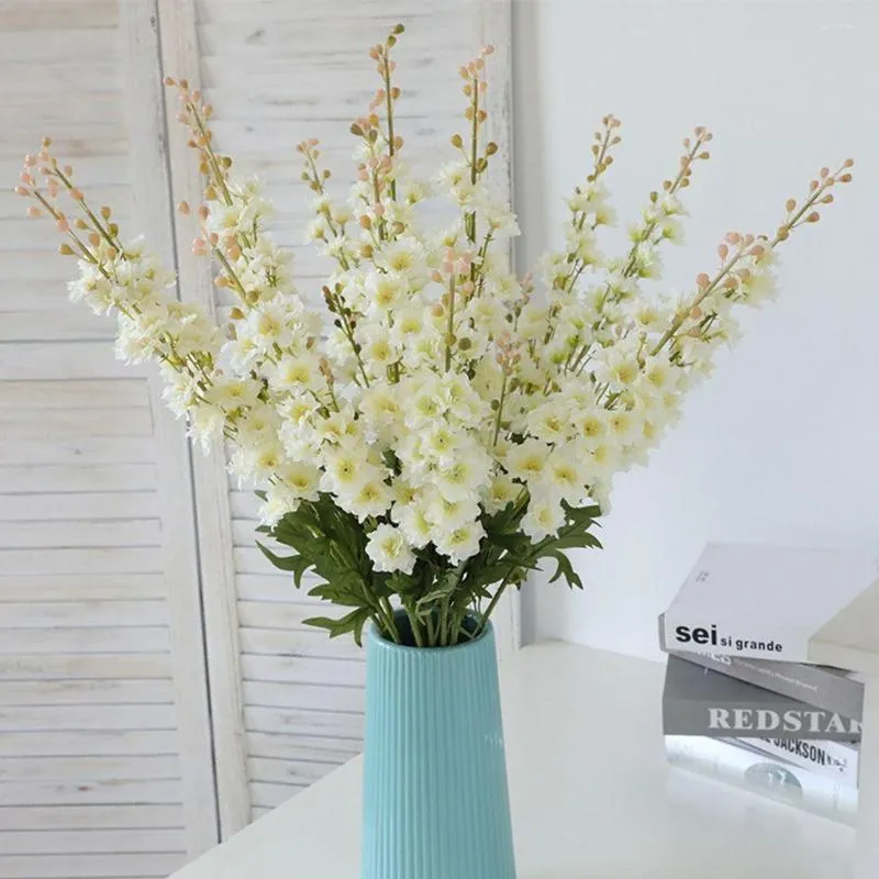 Dekorative Blumen 1 Teile/los 67/80 cm Künstliche Delphinium Blume Zweig Gefälschte Blatt Für Hochzeit Hause Hyazinthe Seide