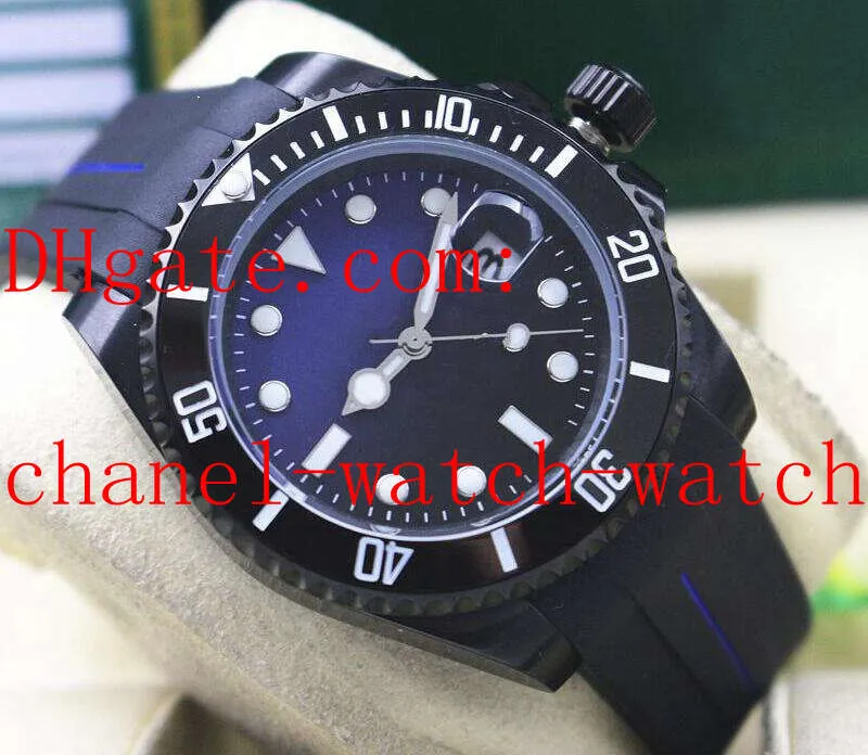 Rubber Band Automatic Mens Dive Watch With Ceramic Bezel And Asia