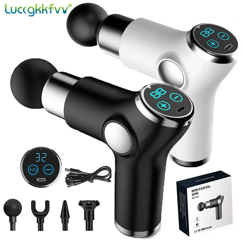 Full Body Massager Massage Gun 32 Speed Deep Tissue Percussion Muscle Massager Fascial Gun For Pain Relief Body And Neck Vibrator Fitness 230609