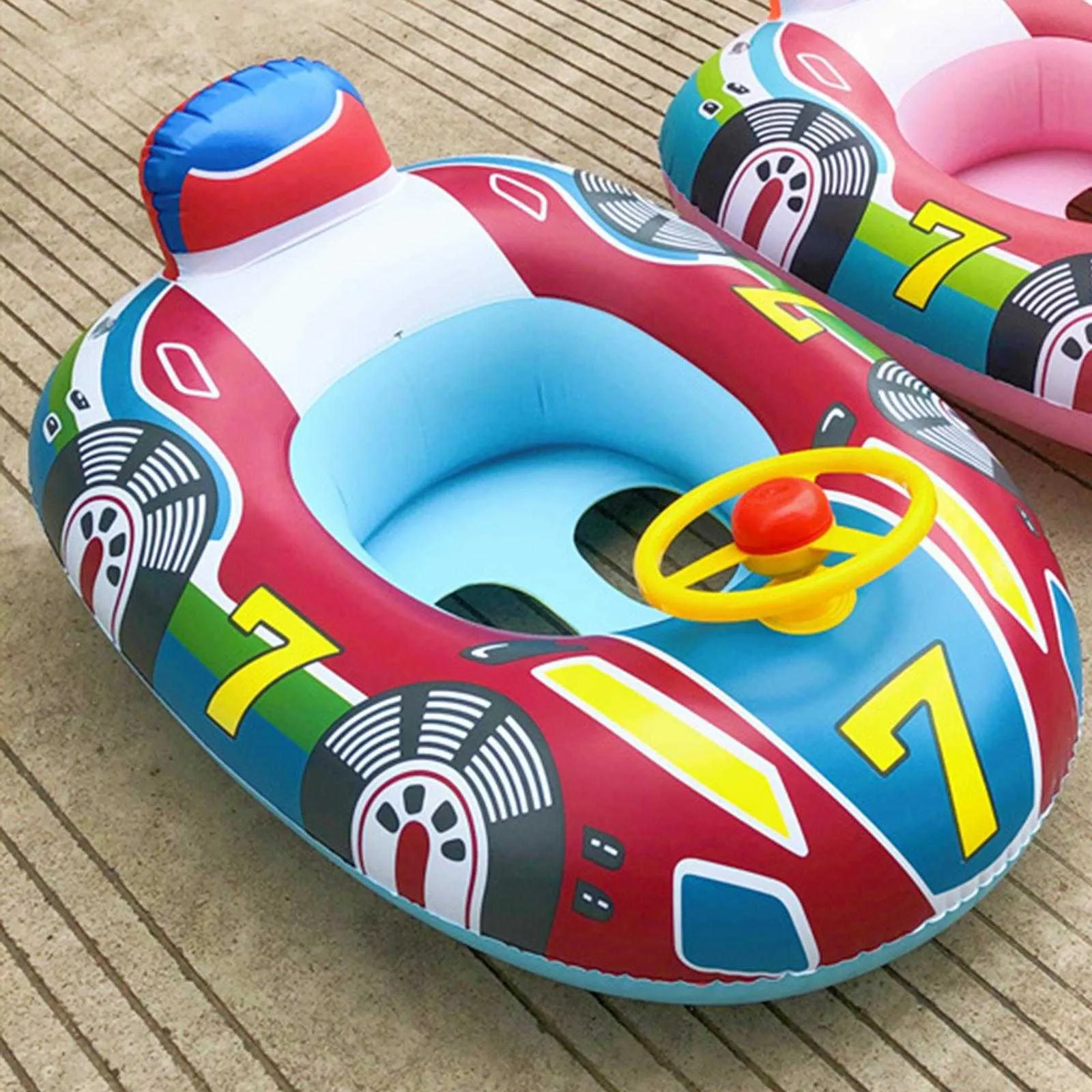 Floats Tubes Flatable Floating Seat Car Shape Baby Barn Swim Ring Accessories Intressanta poolleksaker P230612