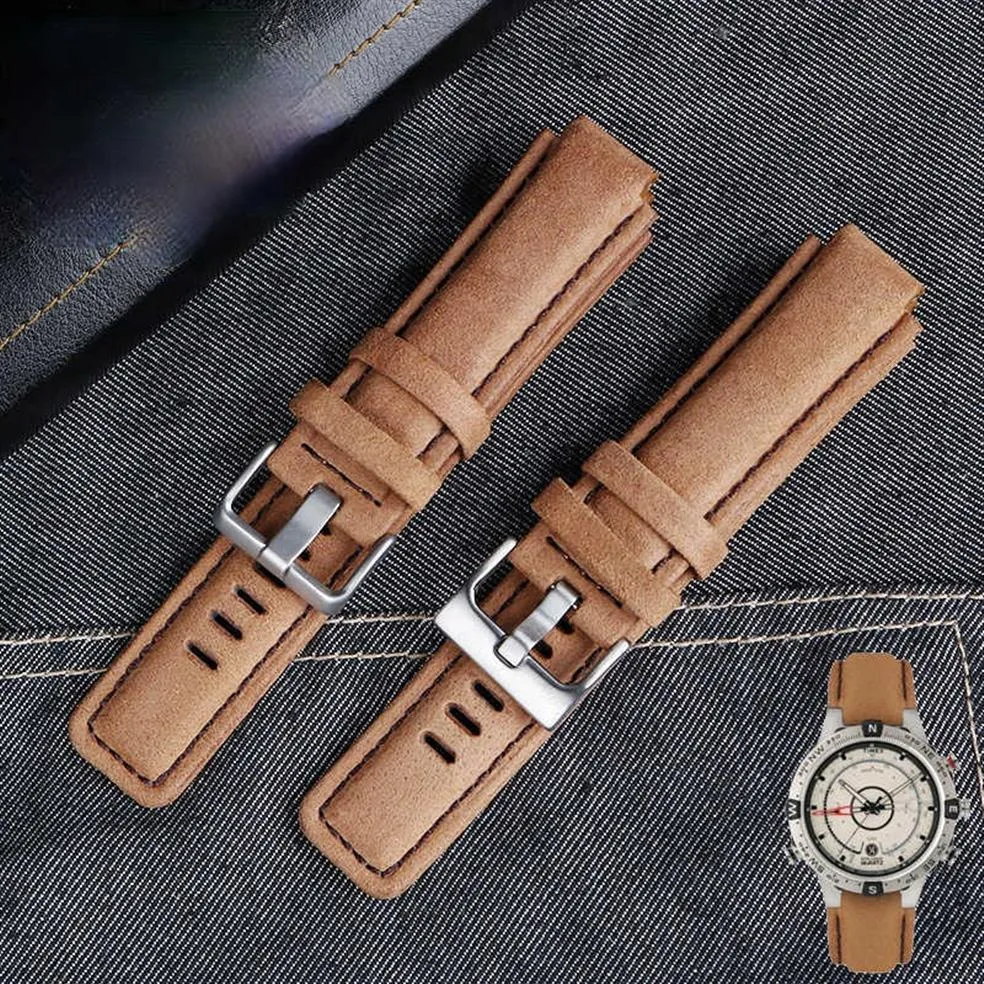 Genuine Leather Watch Strap For Timex Mens Tide Compass T2n721