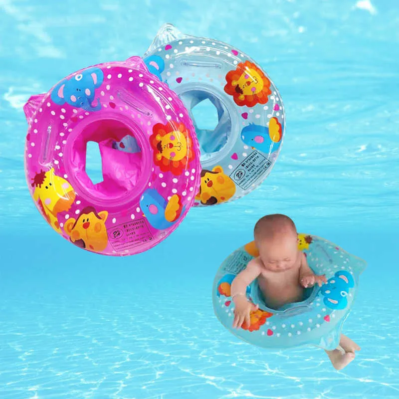 Tubi galleggianti gonfiabili Sedile di sicurezza a doppia maniglia galleggiante gonfiabile per bambini piscina giocattolo acquatico Anello da nuoto P230612