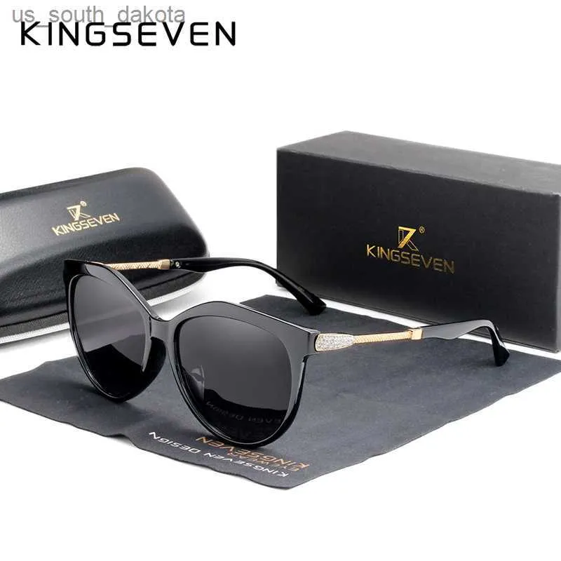 KINGSEVEN 2022 Óculos de Sol Feminino Polarizado Lente Gradiente Óculos de Sol de Luxo Marca Lentes de sol Mujer