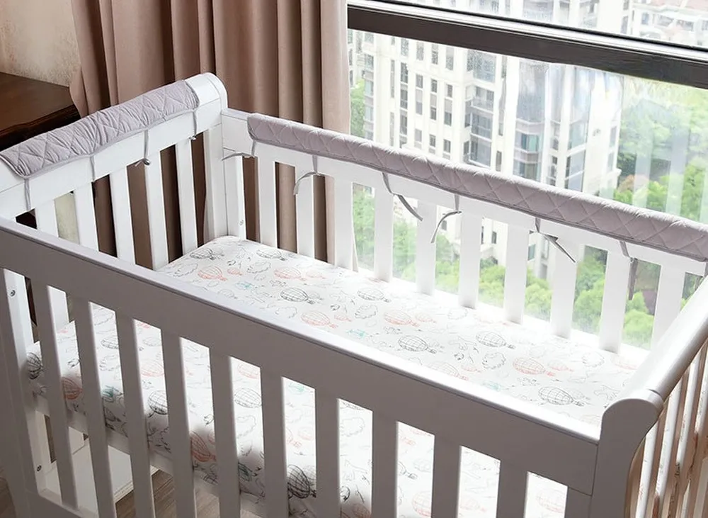 Rails de lit pur coton berceau bébé bande anti-chocs lit enfant couvert bord pare-chocs doux anti-collision chambre décor esthétique 230612
