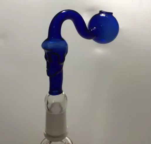 Queimadores de óleo de vidro de caveira curva Cachimbo de fumo Tigela de unhas 14 mm Junta fêmea para cachimbos de água Bongs