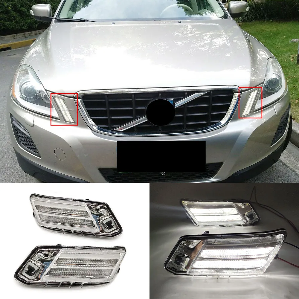 Bilens framsida Fender Corner Light Dayime Running Lamp Turn Signal Lamp Fog Light DRL för Volvo XC60 2009 2010 2010 2012 2013 2013