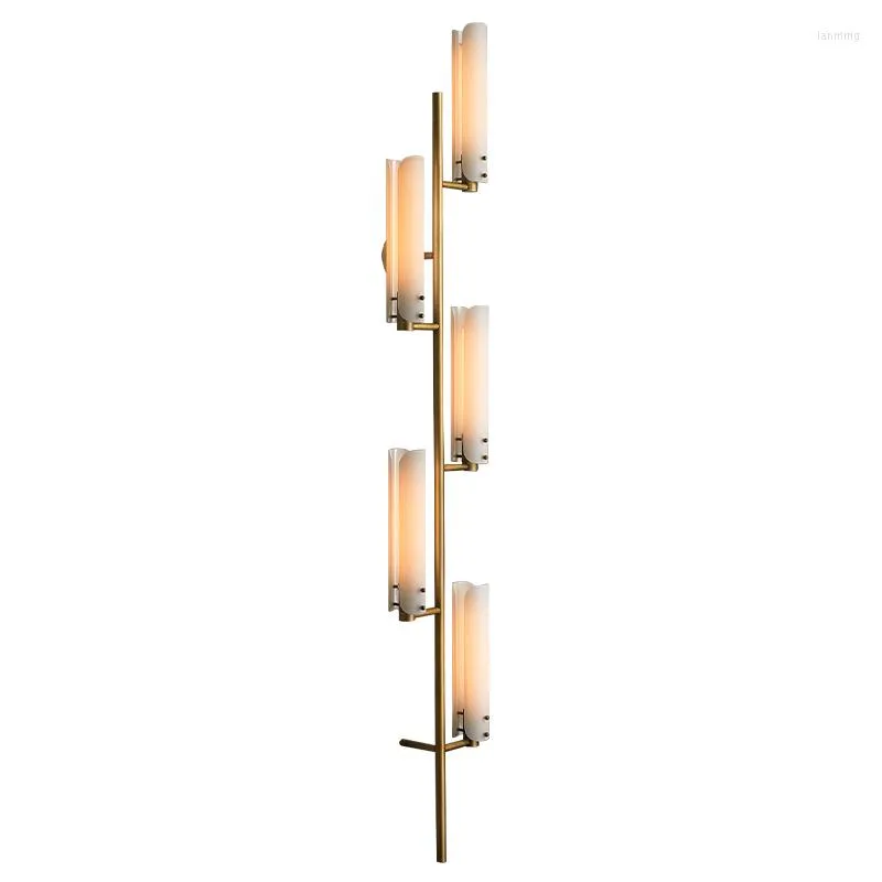 Lampa ścienna LED Modern Art Deco Copper Gold White Light Sconce do sypialni