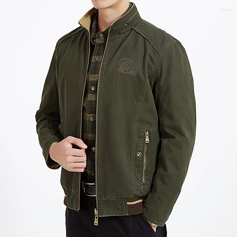 Heren Jassen Herfst Winterjas Heren Dubbelzijdig Militaire Jassen Puur Katoen Windjack heren Jaqueta Masculina Plus Size M-4XL