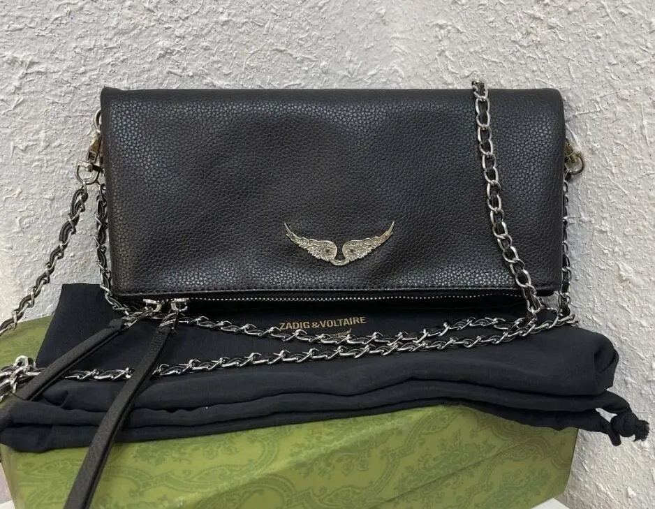 Axelväskor kvinnor lyxiga pochette rock vingar zadig voltaire väska toppkvalitet tote diamant designer baguette läder handväska a1