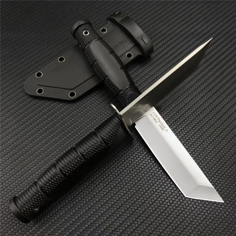 COLD STEEL navy Fixed Blade Hunt Knife, 8Cr13Mov Blade,Reinforced nylon wave fiber Handle camping outdoor knives Hiking Self-defense EDC tools Secure-Ex sheath