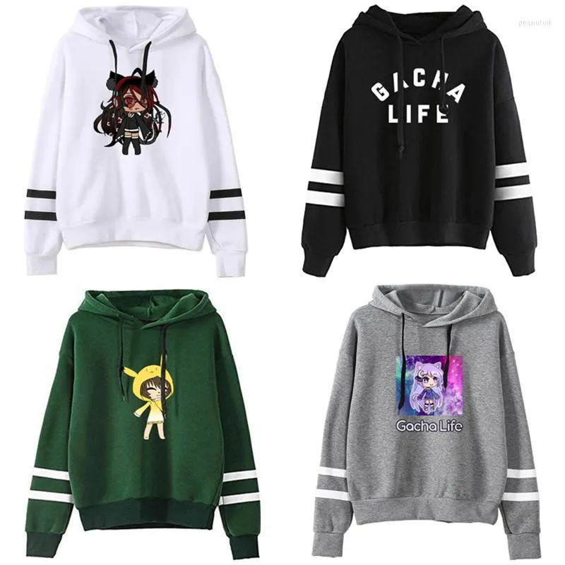 Moletom feminino Gacha Life Game fashion com capuz e orelhas de