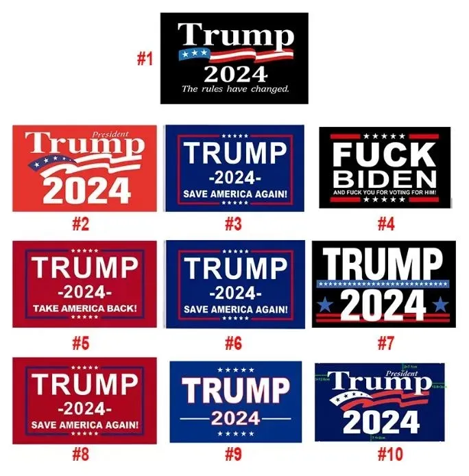 20 Styles Trump Flags 3x5 ft 2024 Återval Ta Amerika tillbaka flaggan med mässing Grommets Patriotic Party Supplies