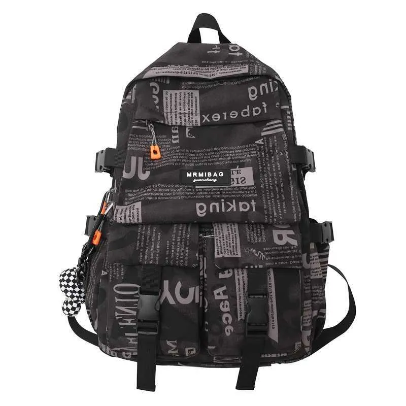 Rucksack Mann Wasserdicht Schultaschen Cool Graffiti Großraumrucksack Damen für Teenager Geometrischer Reiserucksack Damen Büchertaschen J230517