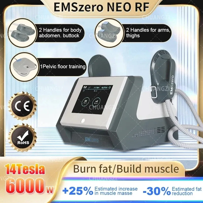 2024 Hot EMSzero Muskelstimulator HI-EMT EMS Hohe Intensität 14 Tesla 6000W Sculpt Elektromagnetische Abnehmen Fitness Ausrüstung CE