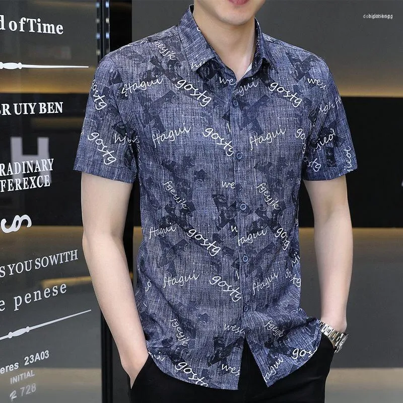 Chemises décontractées pour hommes Vêtements pour hommes Floral à manches courtes Hauts pour hommes Graphique avec imprimé et chemisiers pour hommes Imprimé Designer Xxl coréen