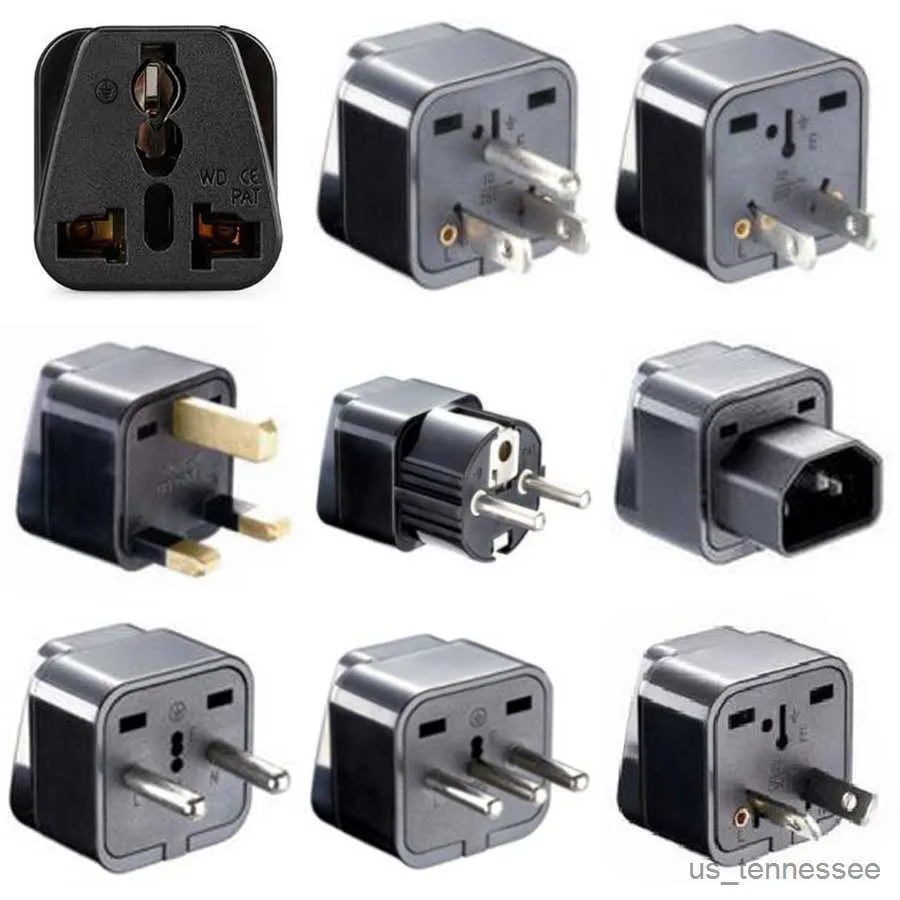 Universal European Power Plug Adapter For Travel Black And White