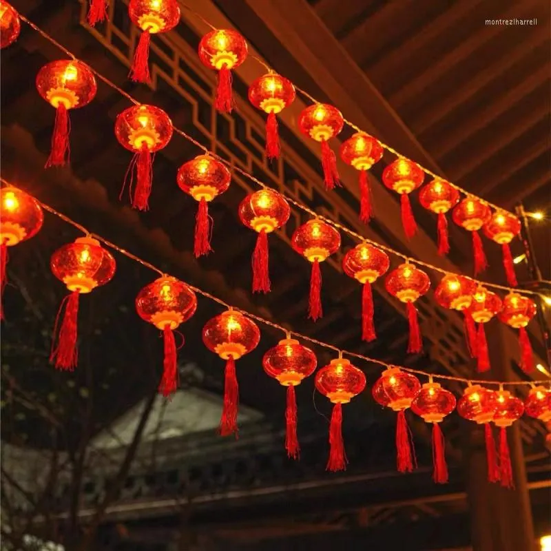 Strings Chinees Jaar Lantaarn Decoratie Voor Thuis 10LED Rood Lente Festival Vakantie Benodigdheden Lamp Layout Lichten Feestelijk