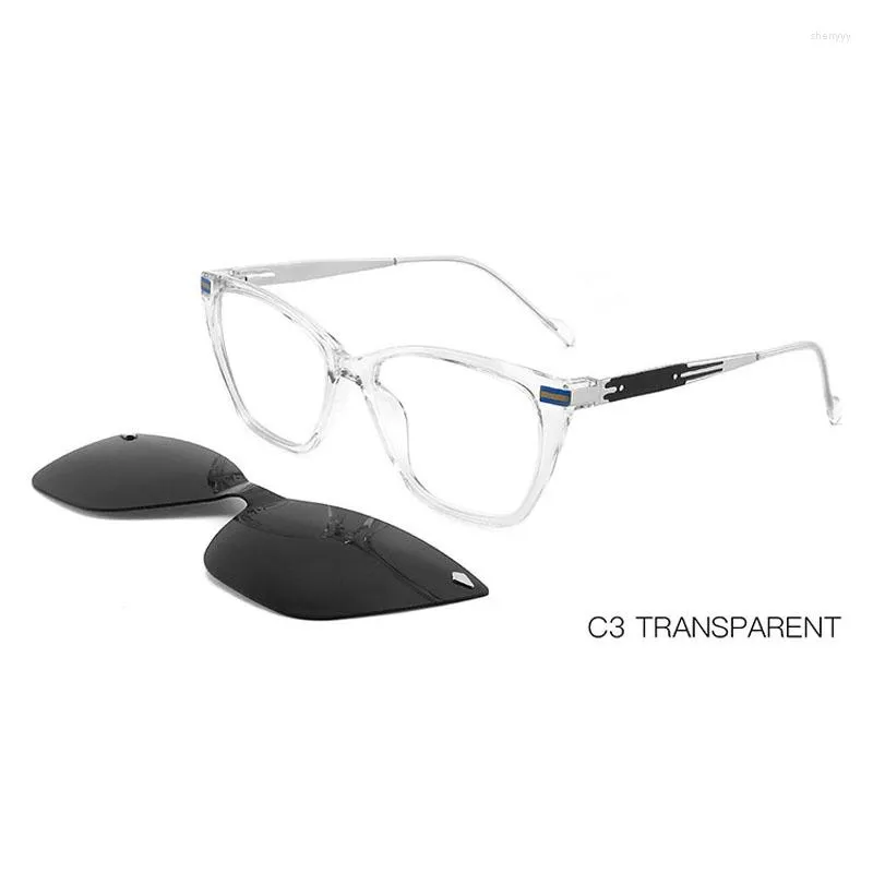 Sunglasses 2023 Style Fashion Design Square Women And Men Clip On